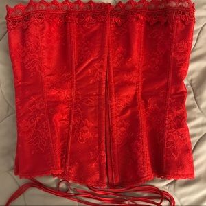 Red lace corset